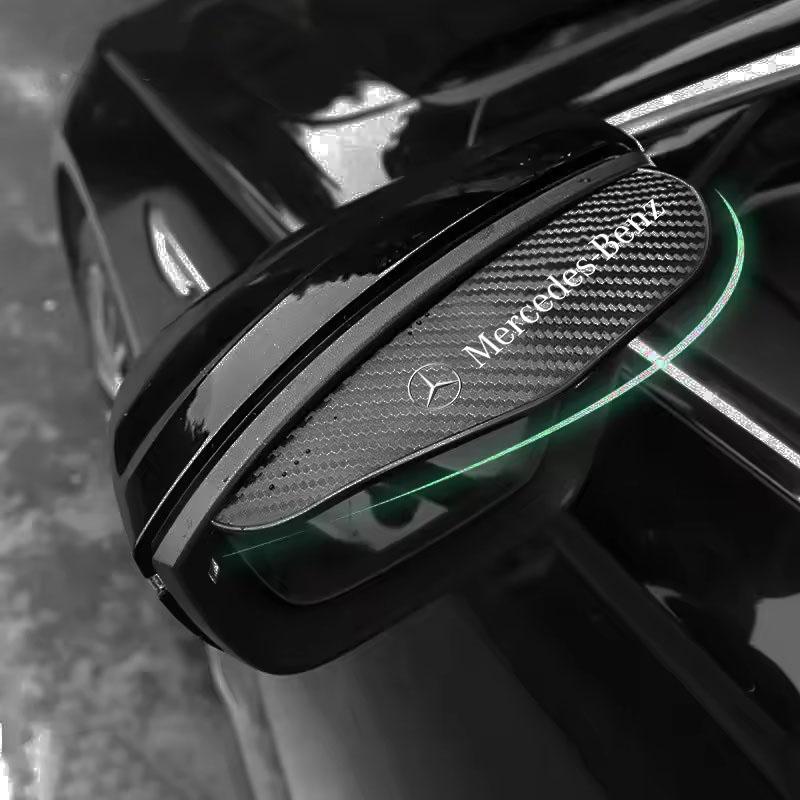 2pcs Car Rearview Mirror Rain Eyebrow Visor Carbon Fiber Car Rearview Side for Mercedes Benz A B C E S Class CLA CLS SLK GLA GLC