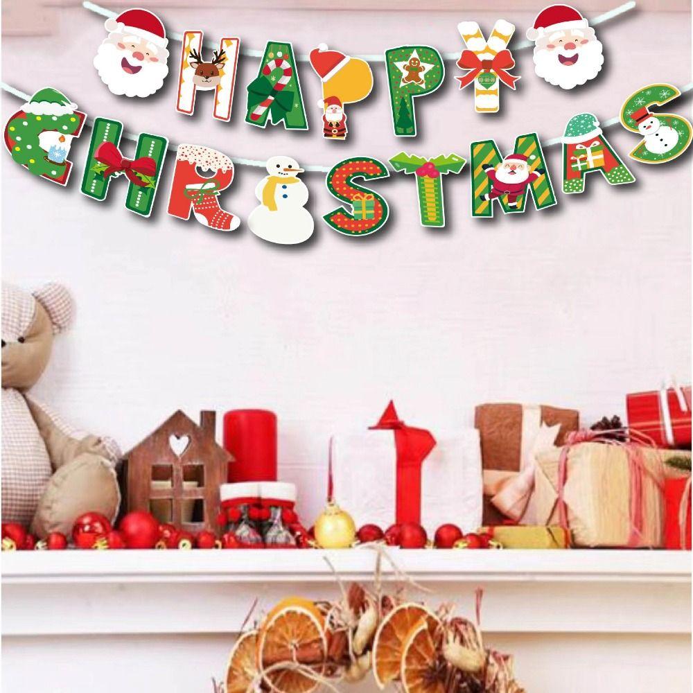 Баннер «Санта Клаус» Рождественский декоративный рождественский подвесной баннер на дверь для дома