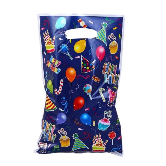 50 шт. Конфетные подарочные пакеты с ручкой, большой вместимости, ярких цветов, с мультяшными узорами, подарочные пакеты для игрушек на день рождения