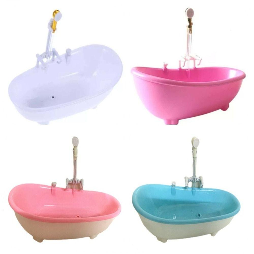 Pretend Toy Electric Bathtub Playing House Mini Bathroom Tub Kids Bathing Toys Children Gift