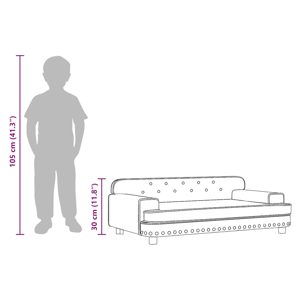 Kids Sofa Pink 90 x 53 x 30 cm Velvet