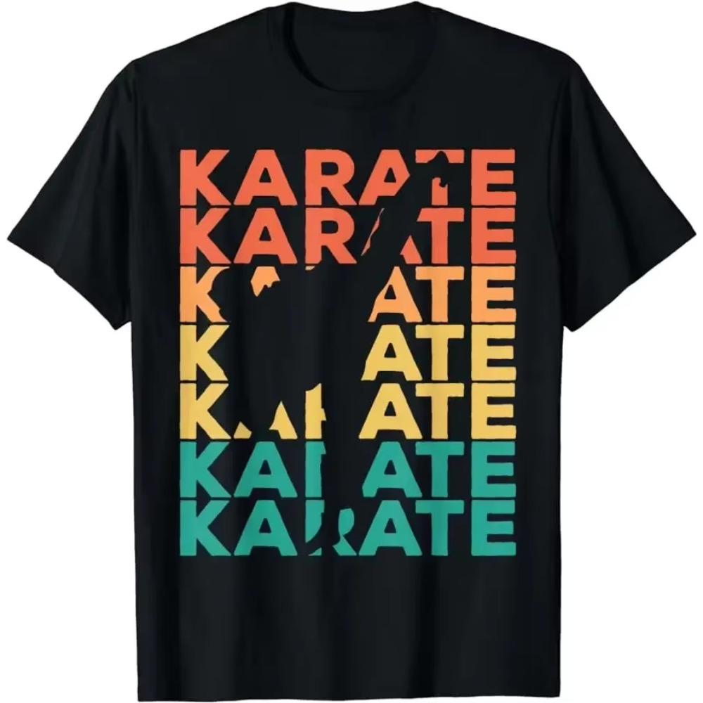 Retro Vintage Karate Eat Sleep Ninja Karate Repeat T-Shirt Unisex Style Shirts for Men Clothing Tees Tops Custom Printed TShirt