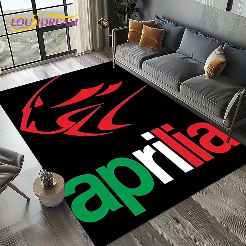 2025 Ковер с логотипом гоночного автомобиля Aprilia для мотоцикла, коврик для спальни, гостиной, украшение для дивана в доме, игровой коврик для детей, подарок