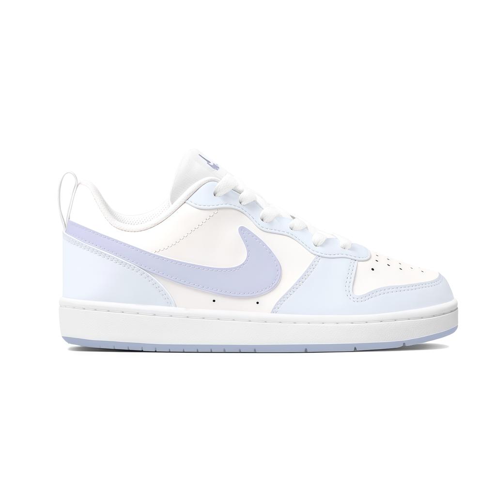 Nike Court Borough Ice Blue Meow Synthetic Leather Lightweight Slip Resistant Low top Skateboard Shoes Women's DV5456-103(Team2407-SBOX)