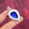 Подвеска с синим сапфиром, подвеска из драгоценного камня ручной работы, подвеска из стерлингового серебра 925 пробы, антикварные ювелирные изделия, для подарка на помолвку