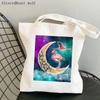 Женская сумка-шоппер Flamingo Art Level Of Flamingos in Gold Bag Harajuku Холщовая сумка-шоппер для девочек-тоут на плечо Женская сумка