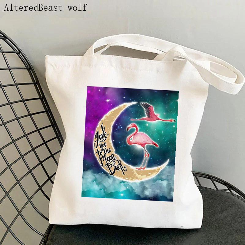 Женская сумка-шоппер Flamingo Art Level Of Flamingos in Gold Bag Harajuku Холщовая сумка-шоппер для девочек-тоут на плечо Женская сумка