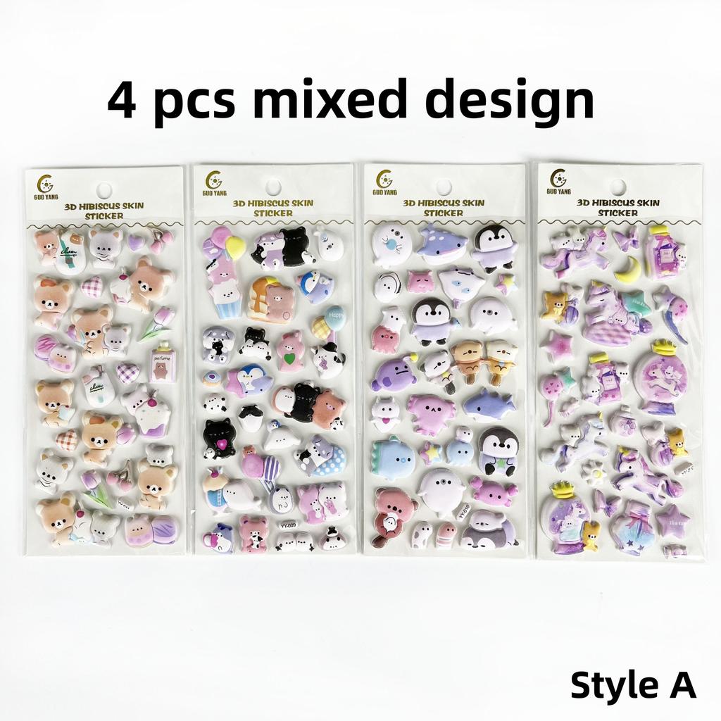 1 шт./4 шт. Мультяшные животные Домашние питомцы Медведь Привидение 3D Пухлые наклейки Скрапбукинг Сделай сам Дневник Канцелярские наклейки Декор Школьные принадлежности