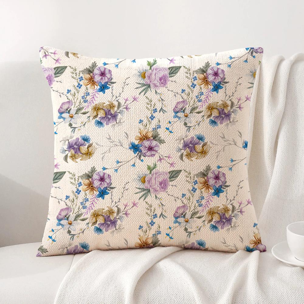 Modern minimalist floral Art Cushion Cover Natural Linen Organic Fabric DoubleSided Printing Sofa Home Decor Gift Pillow Cover
