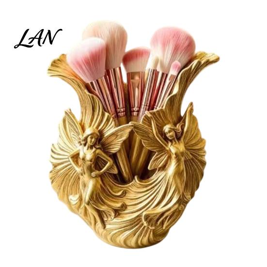 Whimsical Fairy Room Decor 3D Printed Pen Holder, Fairies Desktop Organizer for Pens, Pencils, Makeup Brushes, Special Gift Art Lovers Minimalist