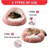 Cozy Cat Bed Shell-Shaped Semi-Enclosed Sleeping Nest, Warm Soft Plush Pet Mattress Pad for Cats, Small Dogs and Kittens