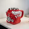 Новая механическая кружка V8, кружка-двигатель, кофейная, пивная, персонализированная кружка для воды, смола, нержавеющая сталь