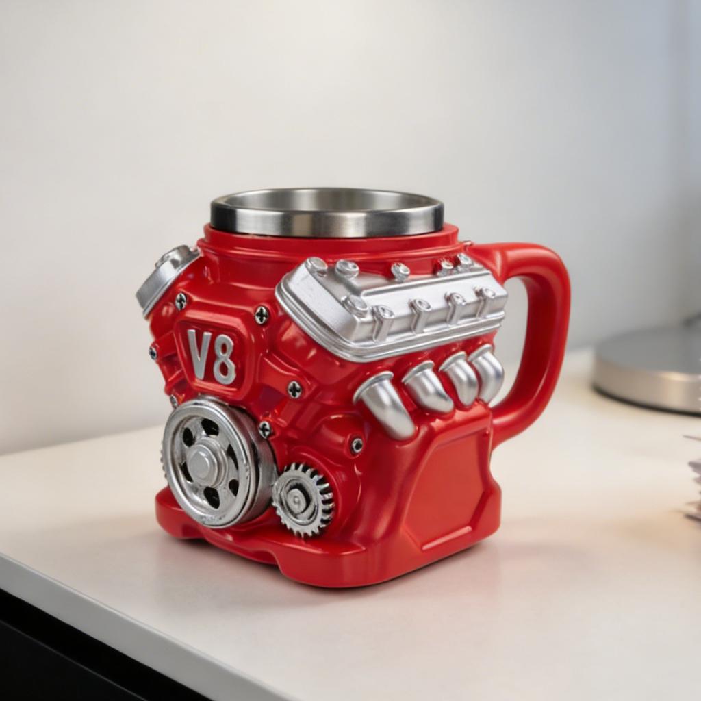Новая механическая кружка V8, кружка-двигатель, кофейная, пивная, персонализированная кружка для воды, смола, нержавеющая сталь
