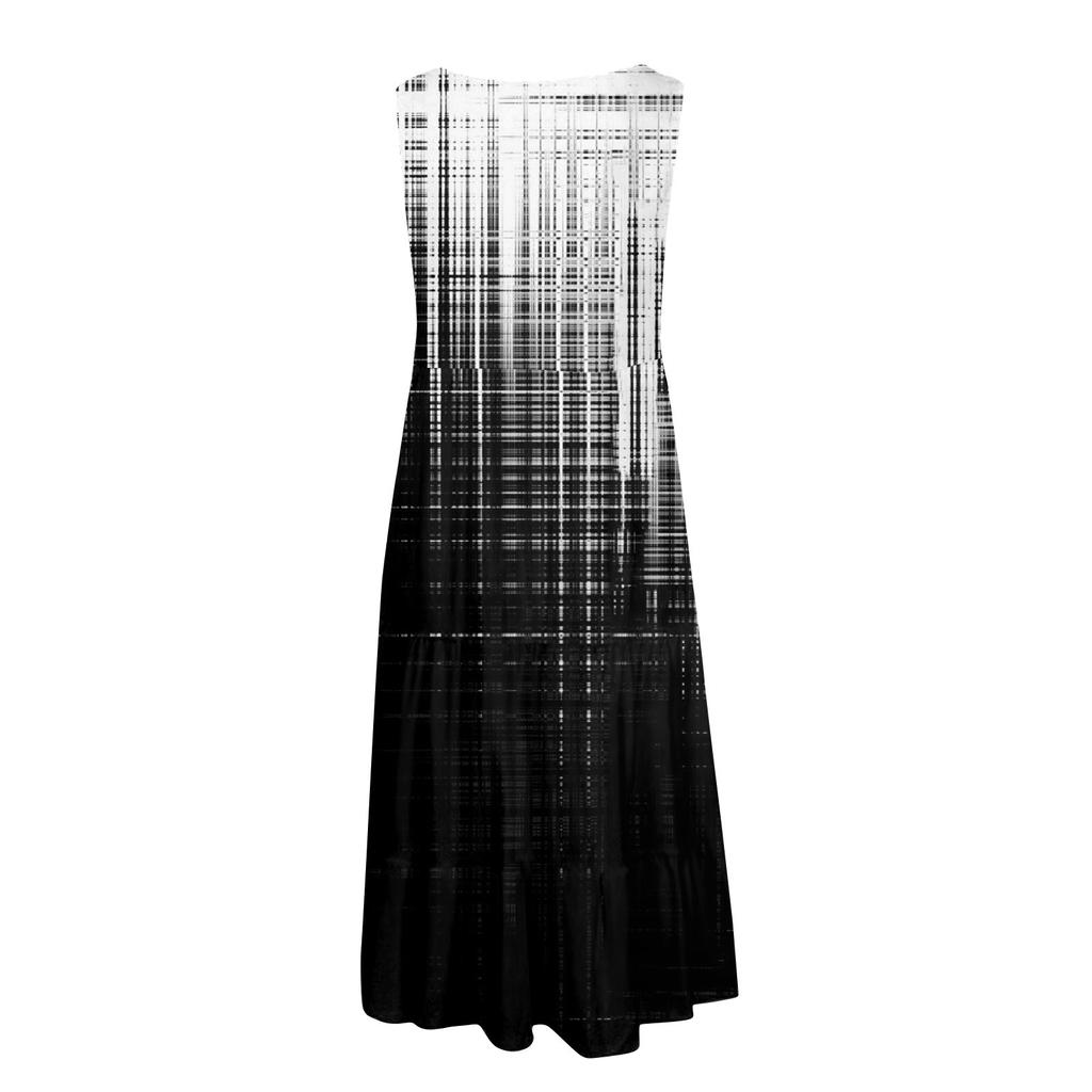 Женское платье, милая повседневная пляжная юбка без рукавов с принтом, сарафан