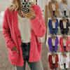 Women's Vintage Casual Lattice Print Autumn Winter Long Sleeve Jackets & Coats