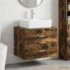 Bathroom Furniture Set Smoked Oak Engineered Wood