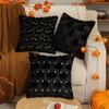 Black Cat Design Plush Pillowcase Soft Tufted Faux Fur Cushion Cover Halloween Home Decor For Spooky Theme Parties