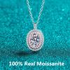 1.0 Carat Oval Moissanite Plated Pt950 Sterling Silver Necklace Bride Bridesmaid Wedding Necklace Party Fine Jewelry
