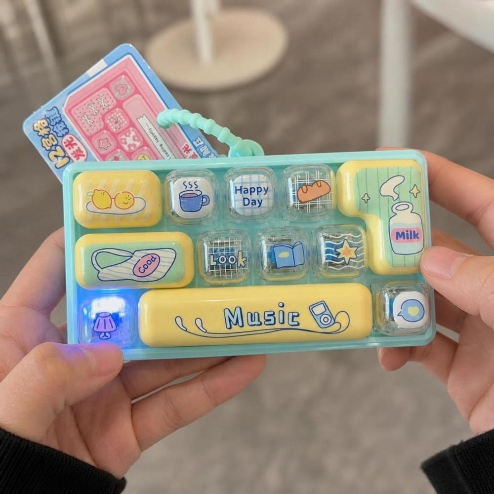 Pressable Keys 12 Keys Keyboard Keychain Clicker Sound Keyboard Clicker Keychain Bag Ornaments