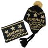 Happy Warm Knit Hat Neck Warmer Set for Kids Ages Beans! & 4-10 (Black)
