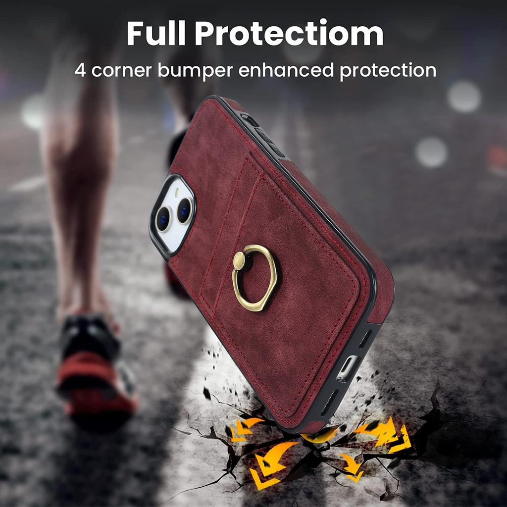 Кошелек с карманами для карт, чехол для телефона для iPhone 16 Pro Max 15 Plus 13 12 11 Pro 14 SE 2022, кожаный, с кольцом-держателем, подставкой, задняя крышка