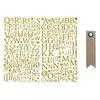 Gold Glitter Sticker Alphabet + 20 Kraft Pennant Labels