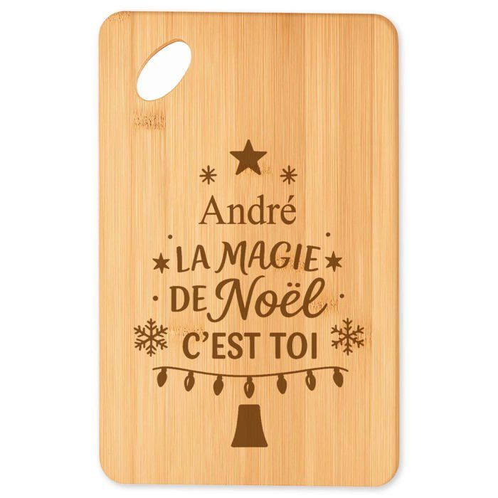 Planche à découper - PLANETEE - André Magie de Noël Sapin - Bambou - Gravé - Design festif
