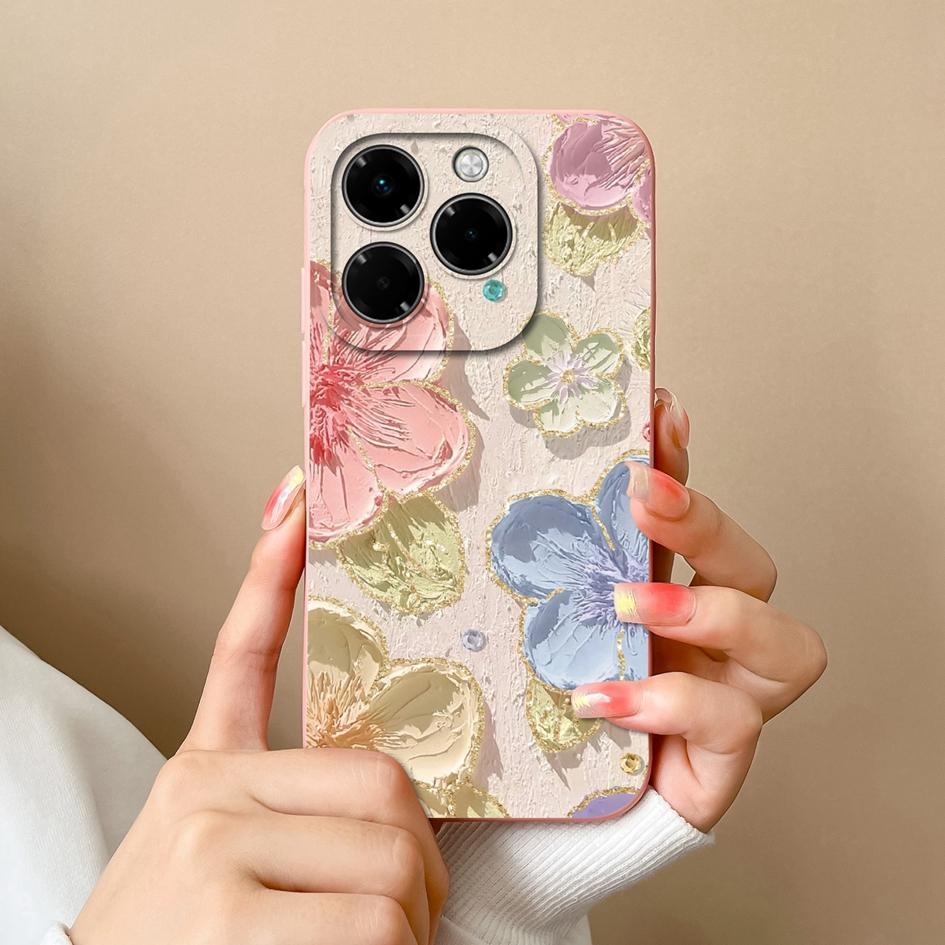 Корпус для Infinix Hot 50 Pro Plus 50i Note 40X Smart 9 Zero 40 4G 5G Мягкий чехол с небольшим цветочным узором Силиконовый прочный противоскользящий чехол для Infinix Новый чехол