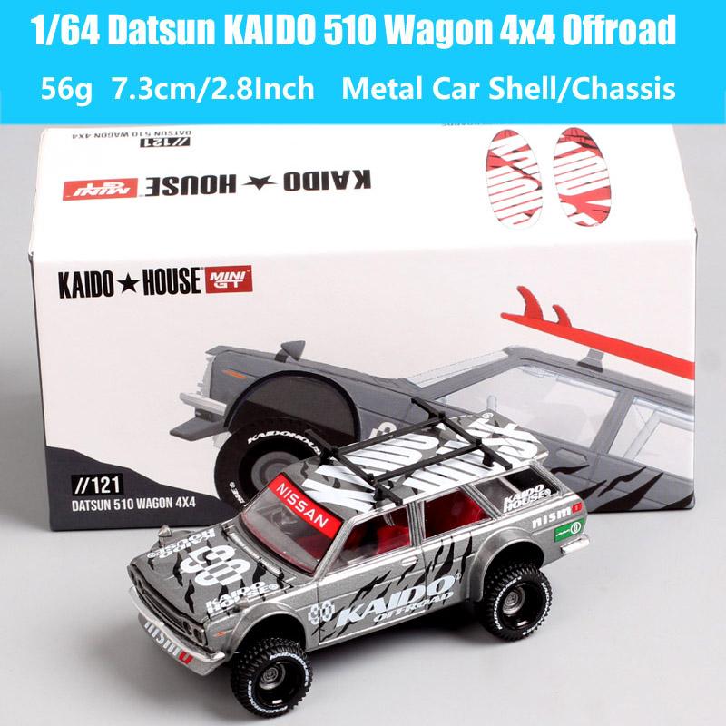 MiniGT Масштаб 1/64 Nissan Skyline GTR Racing Z Honda Civic Cadillac V 911 GT3 McLaren Datsun 510 Пикап Модель автомобиля Игрушка