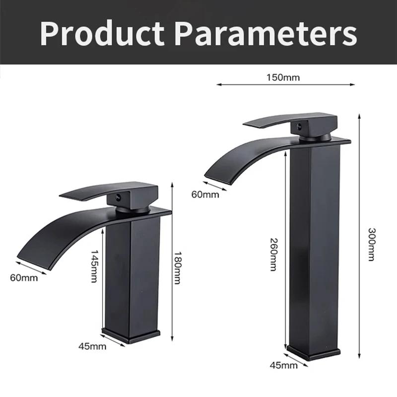 Gold Basin Faucet Deck Mounted Single Lever Bathroom Crane Waterfall Brass Bathroom Tap Hot Cold Water Mixer Taps 503