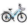 ORLMS City Lady Blue/Black/Grey 500W motor+48V15AH battery 26 * 1.75 inch tires Ximano 7-speed power-off disc brake electric bicycle
