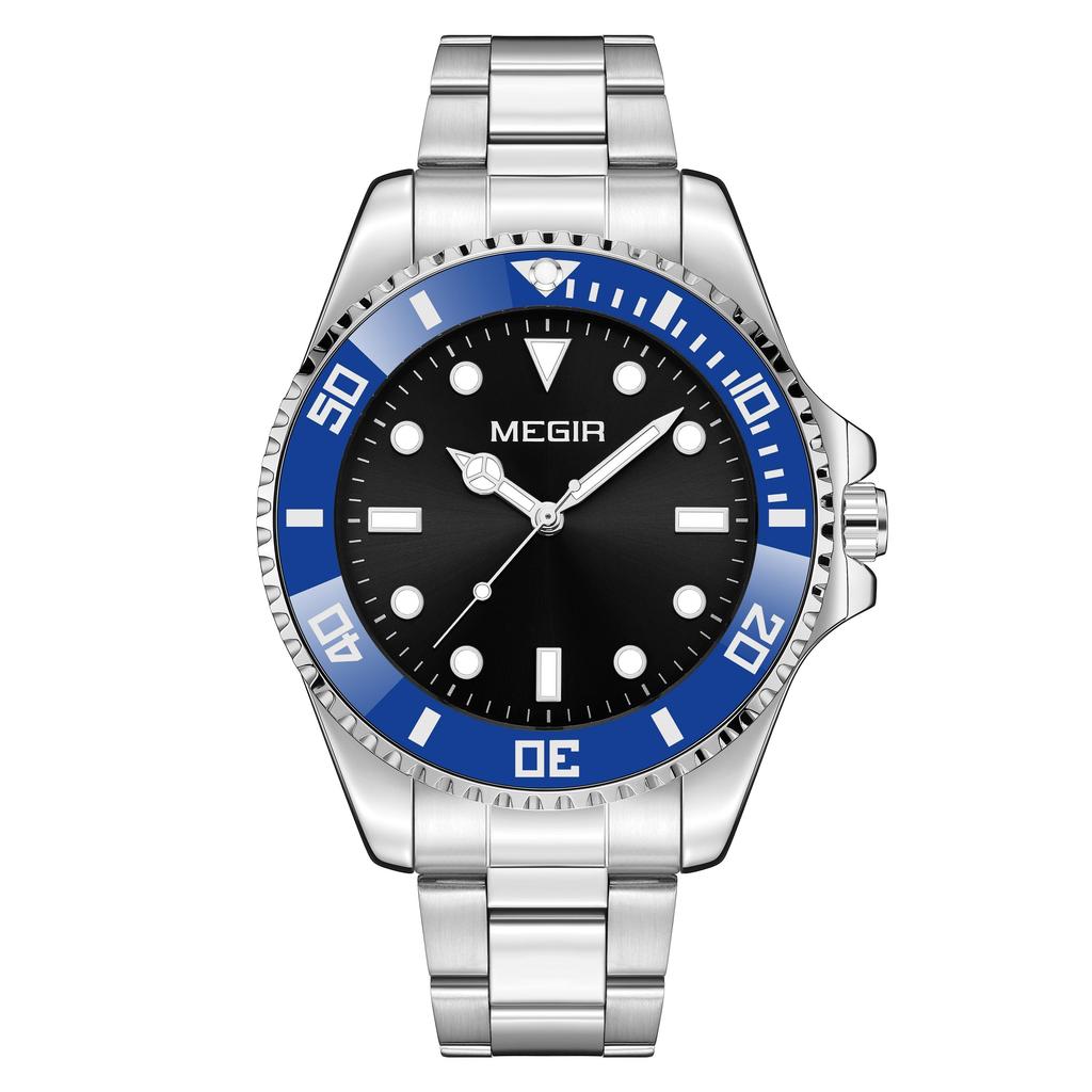 Megir Luxury Stainless Steel Strap Men's Business Wristwatches Waterproof Male Quartz Military Watches Clock Reloj Hombre 1090