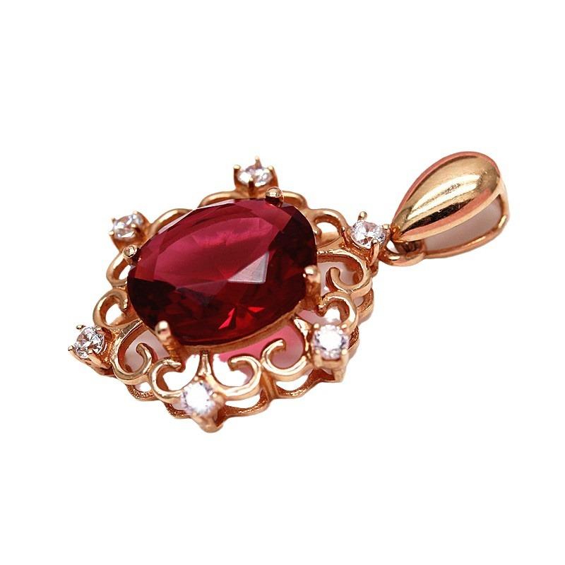 Изысканное покрытие розовым золотом Универсальное Изысканное Русское 585 Фиолетовое Золото Персонализированное Полое Яйцо Поверхность Кружевной Подвеска Ожерелье