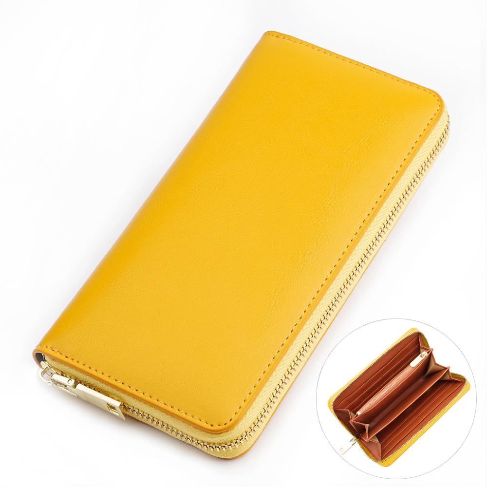 Unisex Oil Wax Cowhide Leather Wallet: Long Zip Design, Bestseller In Japan
