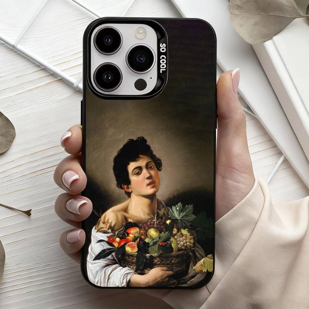 C-Caravaggio-O P-Painting-G Phone Case For iPhone17,16,15,14,13,12,11 Plus,Pro Max Black Candy Silver Plated Cover