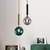 Светодиодный стеклянный подвесной светильник Nordic Jewel Blue Ball, подвесной светильник цвета красного вина для гостиной, светильник для спальни, янтарный, для внутреннего использования, люстра