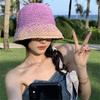 Spring Summer Beach Straw Cap Handmade Bucket Hat Korean Women's Straw Hat  Outdoor