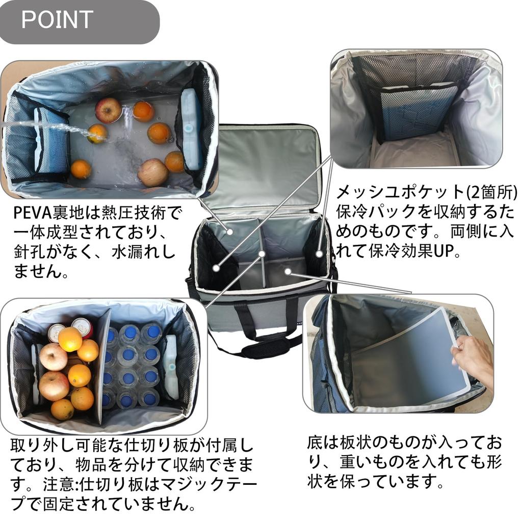 FLYFLYGO Холодильник Холодильник Большой Холодоизоляция Сверхтолстый Мягкий Мягкий Складной Ящик, Сумка, Емкость, 37L, Сумка, Изоляция, Холод/Теплоизоляция, Тип,