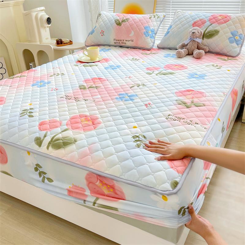 Антибактериальный комплект из трех предметов из хлопка и сэндвича. Утолщенное хлопковое покрывало, матрас с хлопковым нескользящим защитным чехлом Simmons.