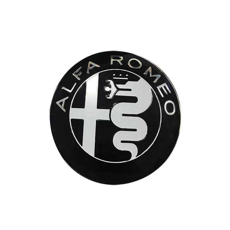 74MM Car Front Rear Emblem Trunk Badge Sticker Replace Accessories for Alfa Romeo Logo Giulia 159 147 156 Stelvio Giulietta Mito bvn123