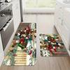 1Pcs Anti Fatigue Kitchen Rugs Christmas Winter Print Waterproof Non-Slip Thick Cushioned Kitchen Mat Heavy Duty Comfort Standing Mat for Kitchen