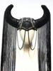 Halloween cosplay Horns Tassel exaggerated headdress DJ Catwalk show Punk Horn Armor cap Demon look Anime Shofar Carnival Gifts