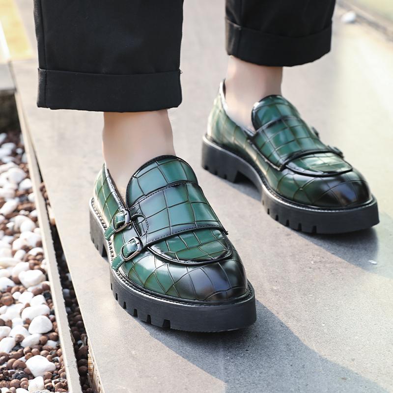 2024 Осень Горячие Продажи Ретро Коричневые Мужские Кожаные Повседневные Туфли Толстая Подошва Низкий Верх Лоферы Уличная Работа Мужские Деловые Туфли