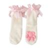 Ribbon Bow Trim Animal Paw Socks Raised Paw Pads Cat Paw Socks Plush Paw Socks  Daily Indoor Wear
