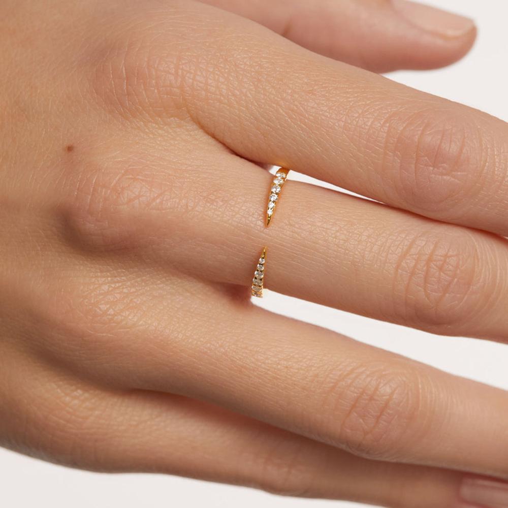 ANDYWEN 925 стерлингового серебра Открытые изменяемые размеры Twing кольца Роскошные прозрачные фианиты Простые крошечные 2023 зима женские свадебные украшения