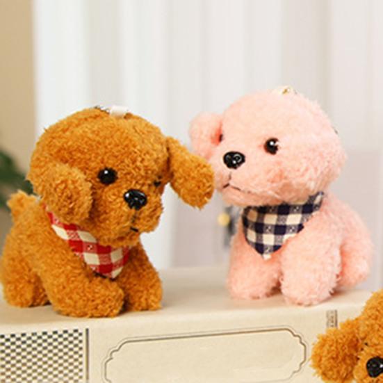 Plush Pendant Lightweight Anti-fade PP Cotton Cute Scarf Teddy Dog Stuffed Plush Keychain for Decoration