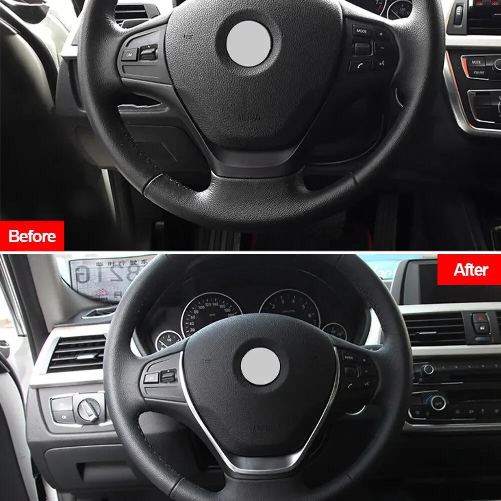 For BMW 3 Series F30 F31 F34 2013-2018 ABS Carbon Fiber Style Steering Wheel Cover Trim Frame Sticker Molding