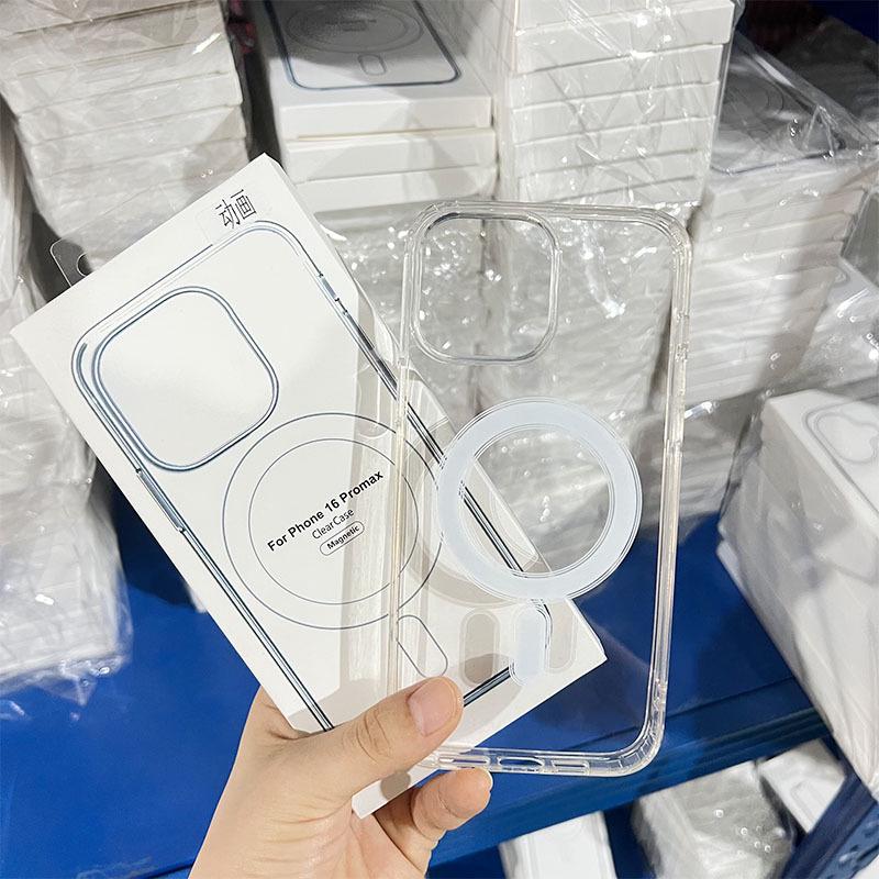 Магнитный чехол MagSafe для iPhone 16 Pro/13 Pro, прозрачный акрил, все включено, совместимо с Apple 16e