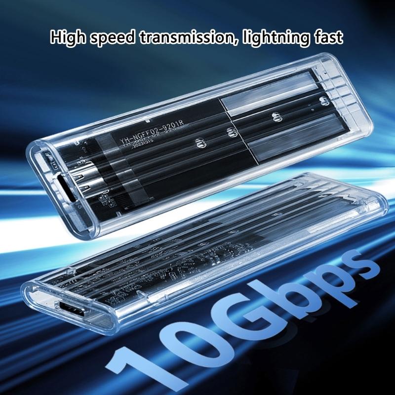 USB3.0 M.2 NVME / Опциональный корпус для жесткого диска Прозрачный корпус из ПК Малый размер для легкого осмотра оборудования и эффективного охлаждения