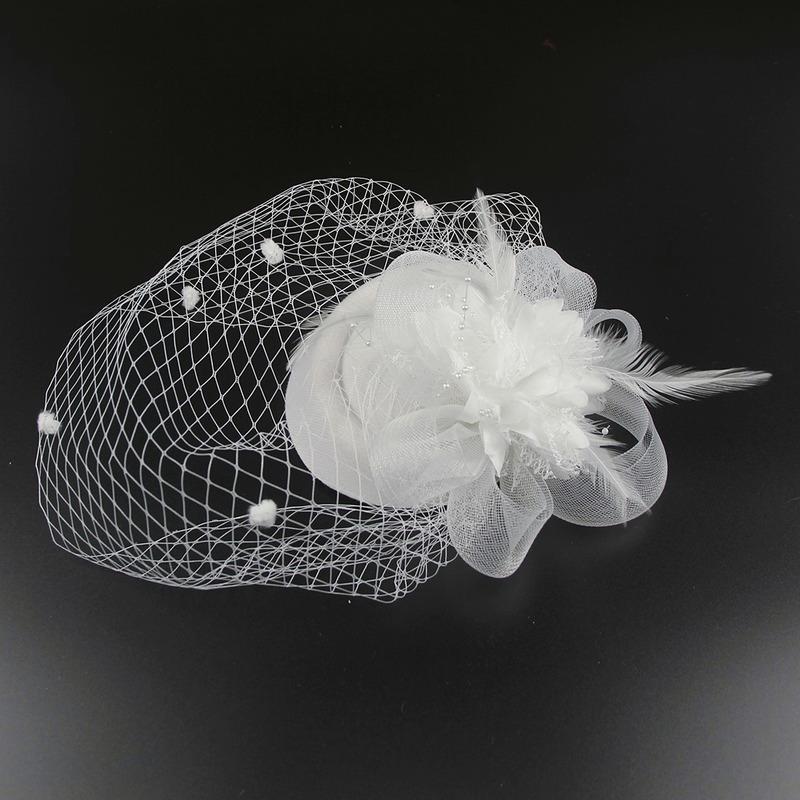 Retro Berets Headband Fascinator Wedding Ascot Hat Hatinator Birdcage Veil